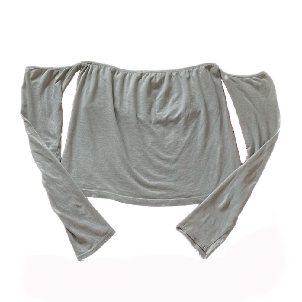 Pale Sage Green Off Shoulder Top